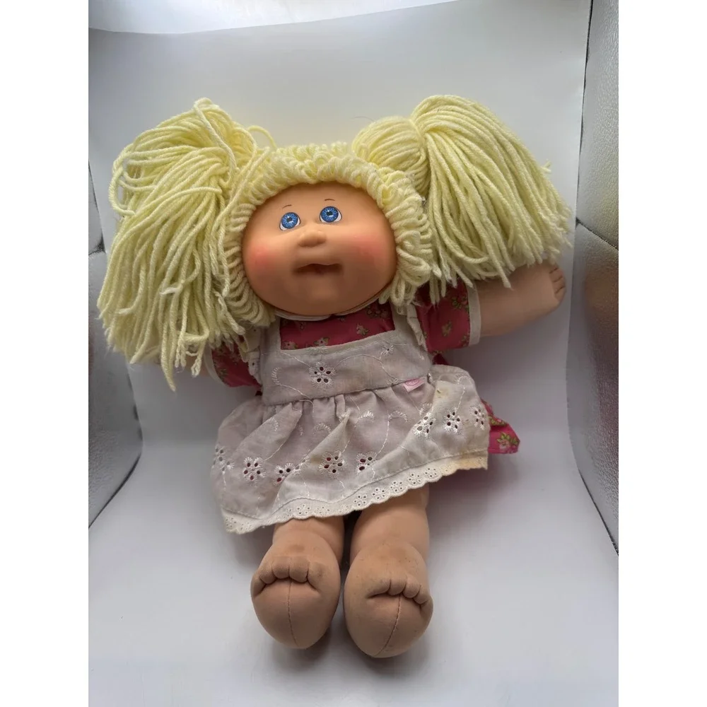 Vintage‎ Cabbage Patch Kid Doll Blond Pigtails Original Outfit Collectible Toy
